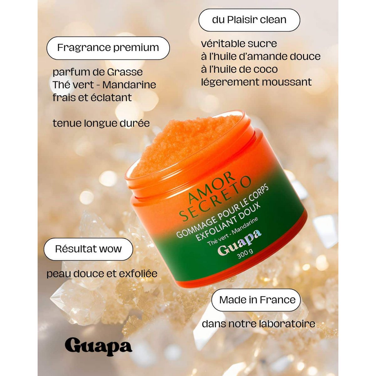 GUAPA Gentle Exfoliating Body Scrub - Grøn te/mandarin