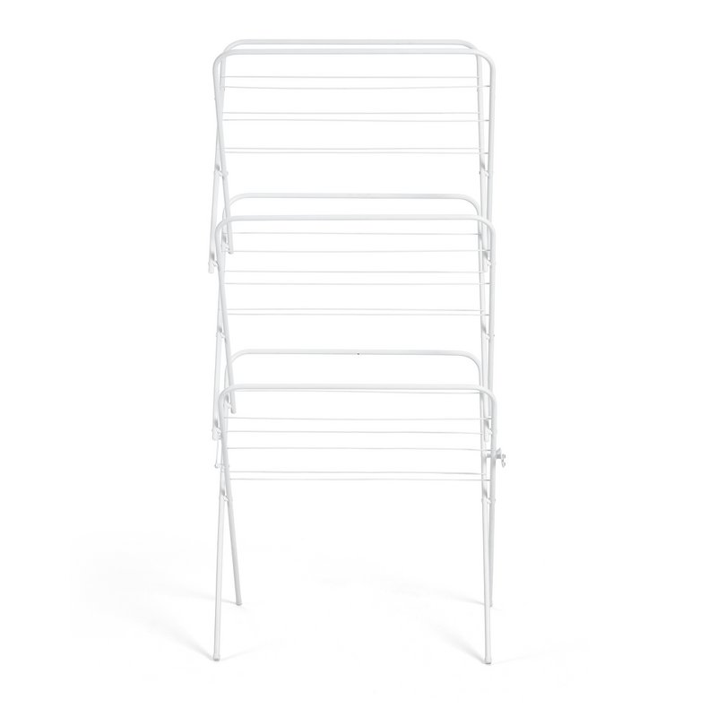 Rayén | Vertikale Wäscheleine, einfach zusammenklappbar, 14 m Trockenfläche, mit Beinverriegelungssystem, mit rutschfesten Stoppern, 61 x 138 x 44,5 cm