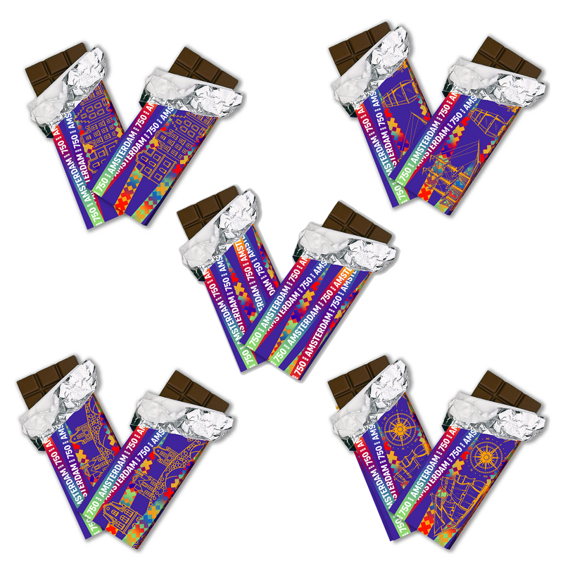 Cioccolato Socola tavolette da 100 grammi Amsterdam 750 "ASSORTI" (5x4pz)