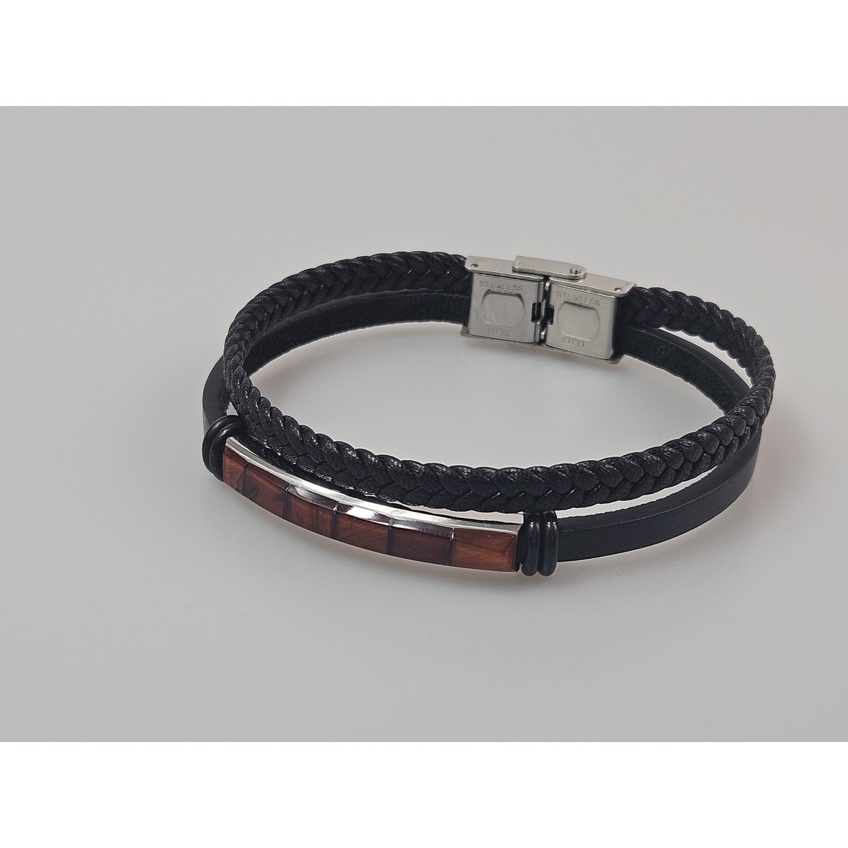 Lederarmband mit baltischem Bernstein Herrenschmuck