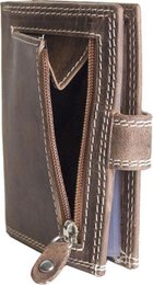 Chanthohoder impara il supporto per carta di credito RFID in pelle anti -skim con zip vintage