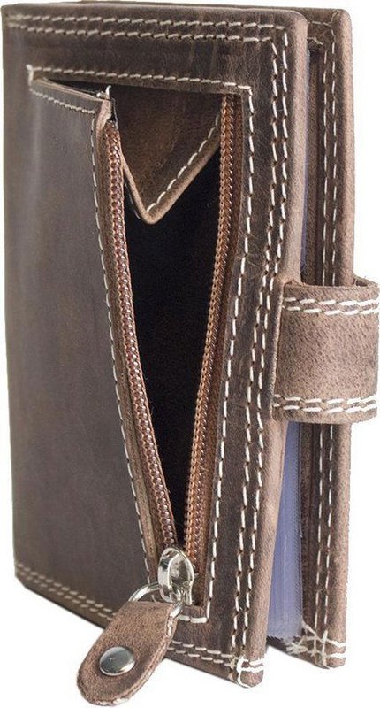 Chanthohoder impara il supporto per carta di credito RFID in pelle anti -skim con zip vintage