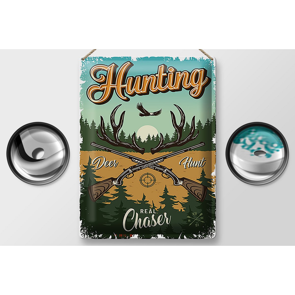 Tin sign hunting 30x40cm Hunting deer hunt adventure