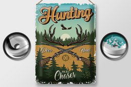 Tin sign hunting 30x40cm Hunting deer hunt adventure