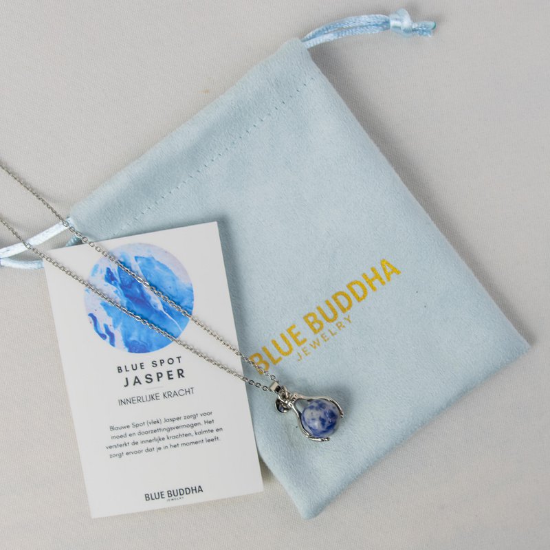 Blue Spot Jasper Embrace Necklace Silver