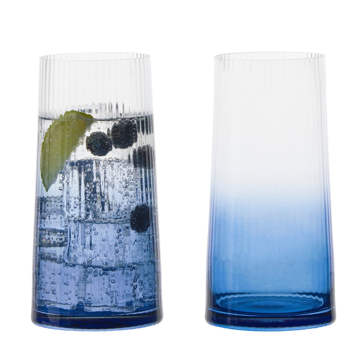 Set of 2 Empire Blue Hiball glasses