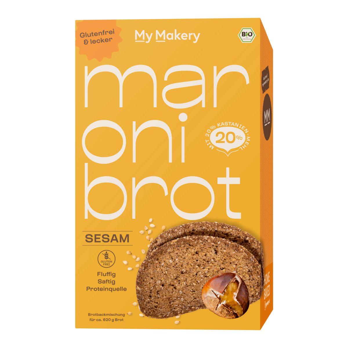 Glutenfreie Maronibrot Backmischung Sesam