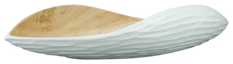 Ciotola in legno - fruttiera - insalatiera - modello Palm Seed - bianca - diverse misure