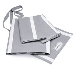 Scandi Grey Thick Striped Duvet Cover and Pillow Sets