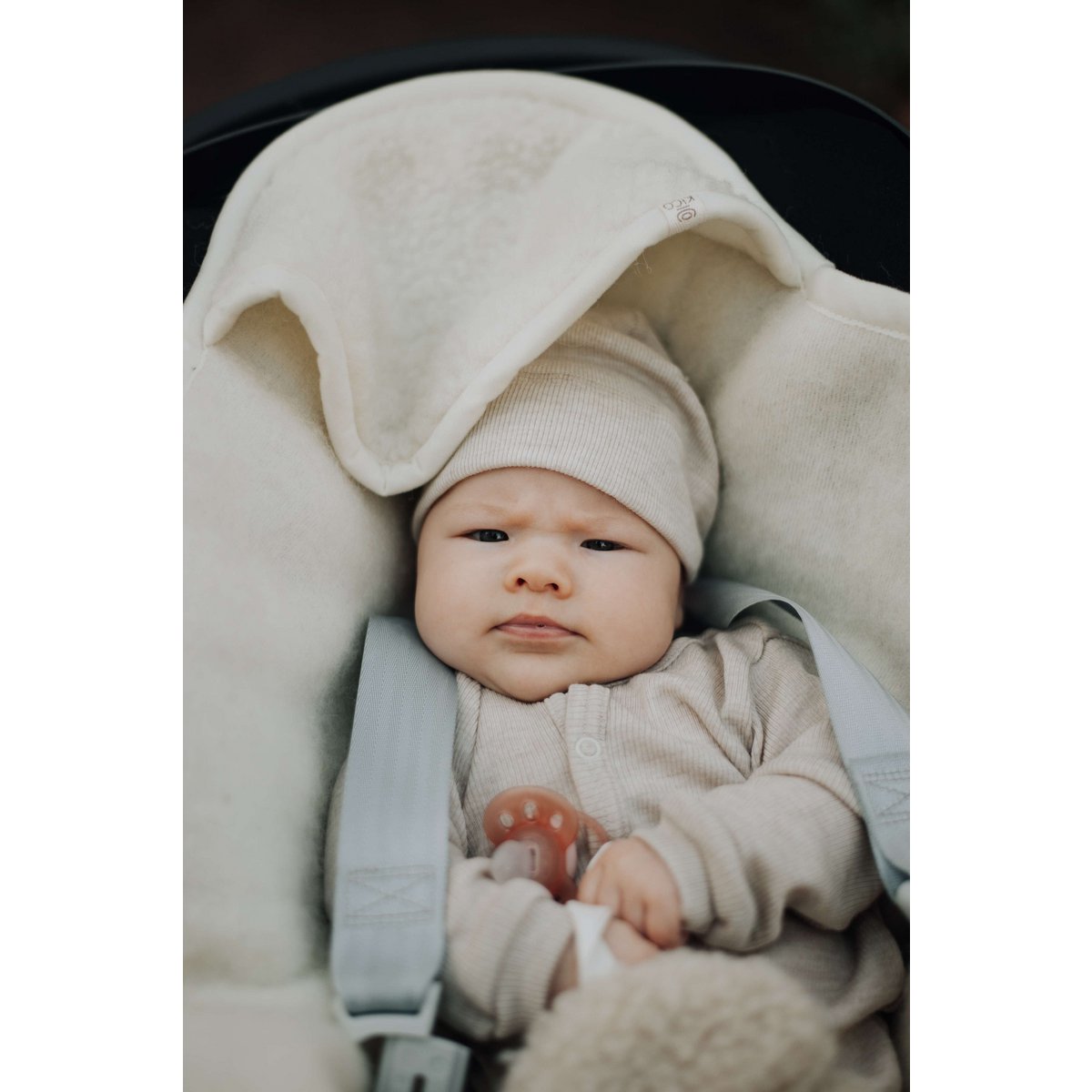 Baby wrap blanket with maxi-cosi openings - Merino wool