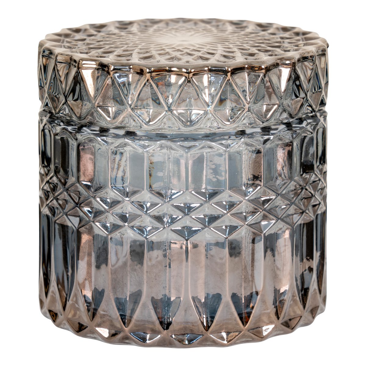 Jars - Smoked, Glass, Ø9x8.5 cm - Set of 2