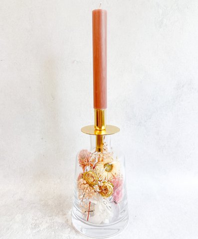 Glass bottle with candle holder, various. color options