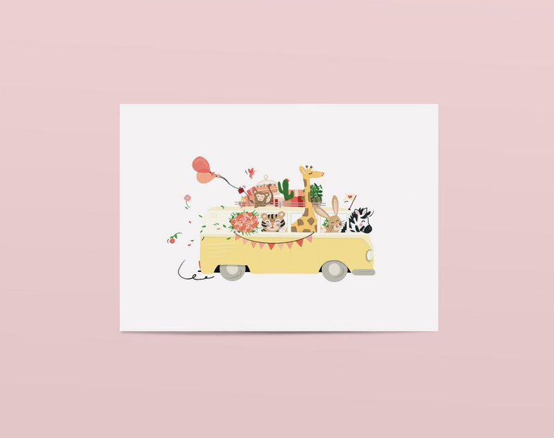 Card Animals Van Birthday Party