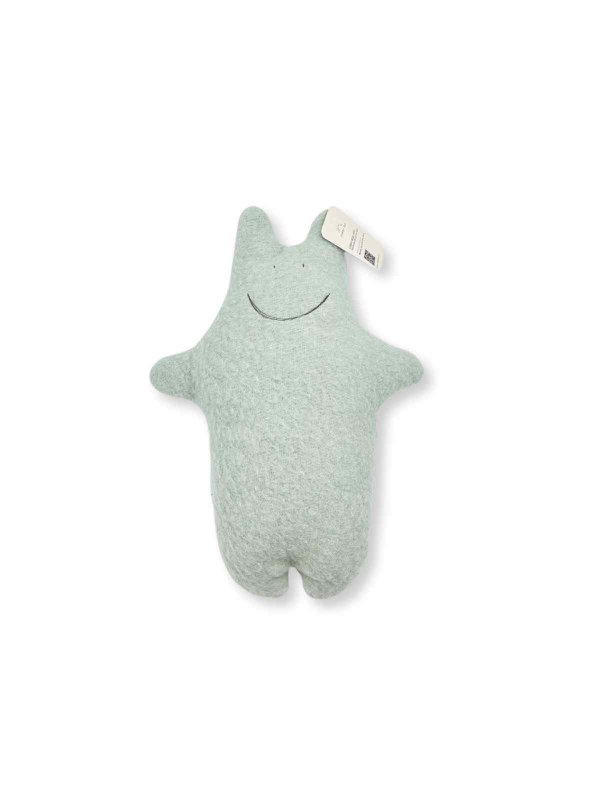 Peluche hipopótamo - Manta de lana vintage - Azul verde
