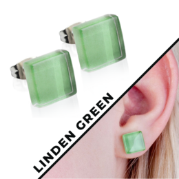 Quadratische Ohrstecker mit Glas Steinen in vielen Farben • 10mm • nachhaltig / minimalistisch / haltbar
