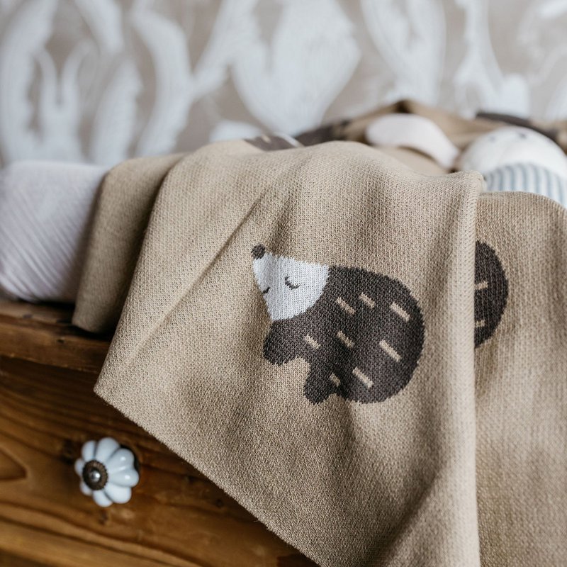 Mini Blanket Hedgehog, Brown, Khaki