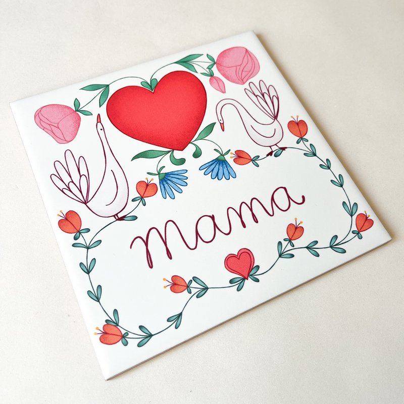 Tile mama with heart and gosjes