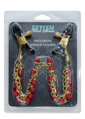 BOSSOFTOYS - 61-00045 - Stimulator- Exclusieve tepelklemmen nr. 15 - Gouden tepel kettingklemmen - Strong Blister