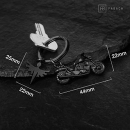 Llavero de motocicleta "Chopper" con ángel de la guarda - ángel amuleto de la suerte para motociclistas fanáticos de chopper