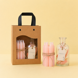 Vase de luminosité avec sac cadeau blush