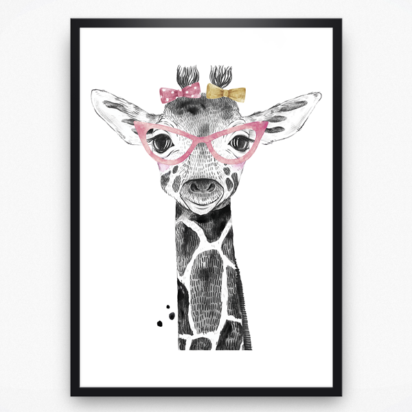 Poster - Giraffa con gli occhiali