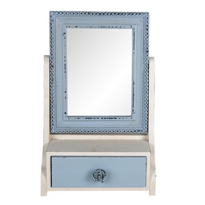 Standing mirror 25x38 cm blue MDF standing mirror
