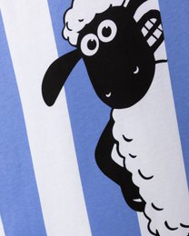 Koaa - Shaun Das Schaf «Smile» Stripes - T-shirt bleu