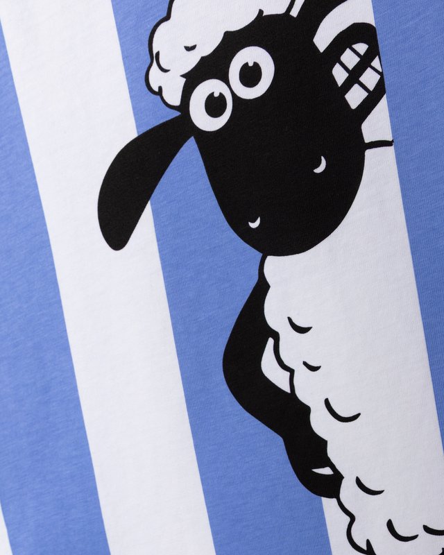 Koaa - Shaun Das Schaf «Smile» Stripes - T-shirt bleu