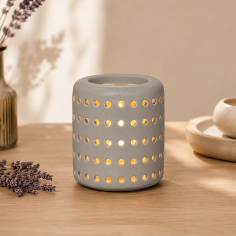 Parfümbrenner – Coliseo Grau – Originelles Design und Form – Dekorationsobjekt für Aromatherapie – Kerzenhalter mit Duftdiffusion, Duftwachse