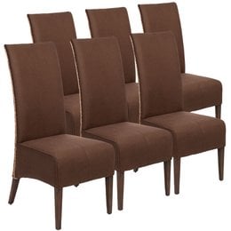 Rattan stoelen gezet 6 stuk eetkamerstoelen gestoffeerde stoelen Antonio Brown bekleding wildleer look