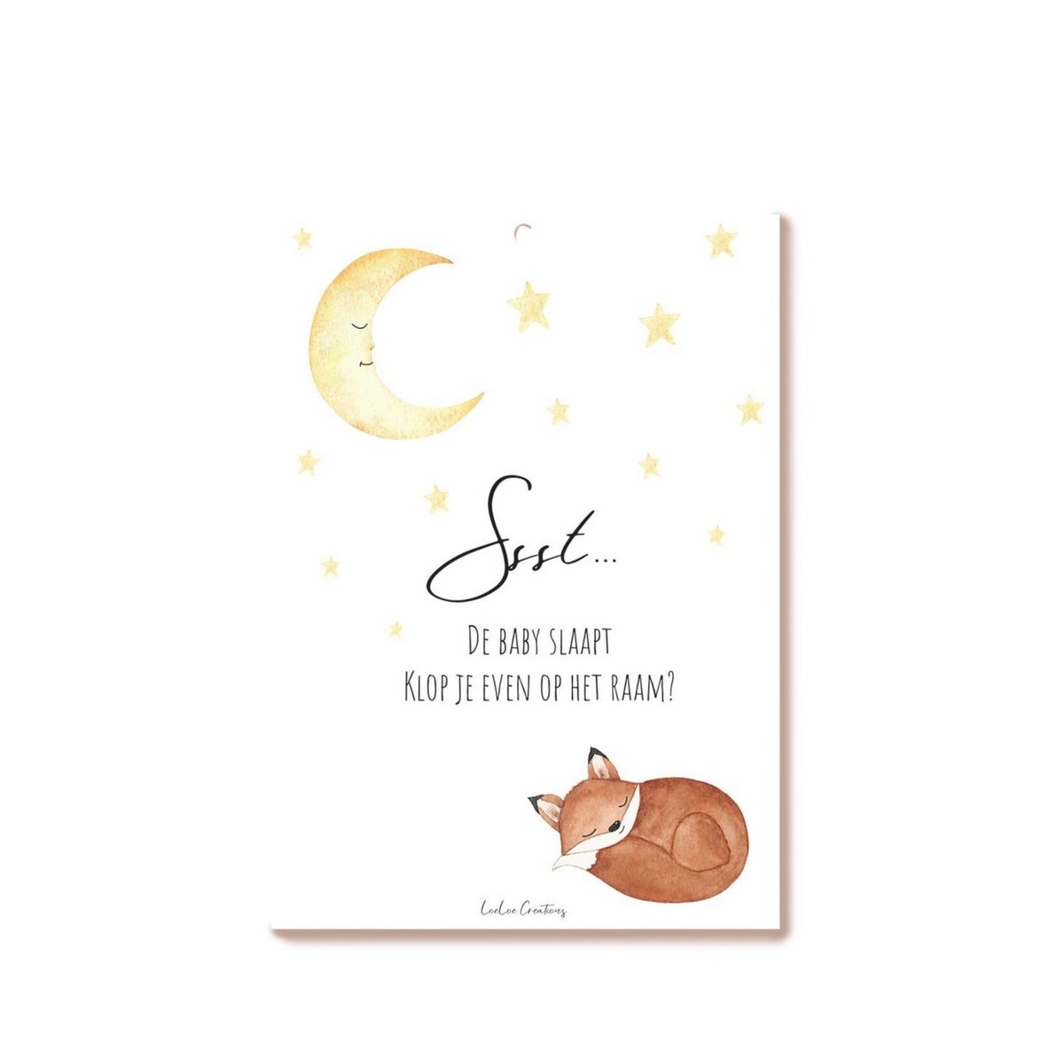 Shhh... the baby is sleeping - Window card with suction cup