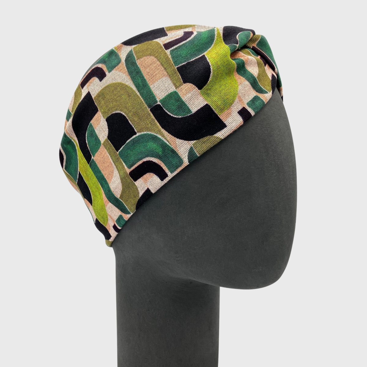 Twist-hoofdband - Mid Century Green, Ponte Jersey