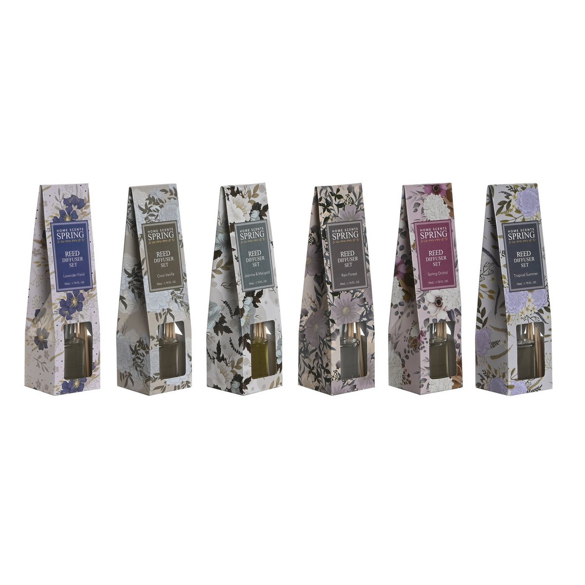 AMBIENTADOR MIKADO CRISTAL 6X6X21 50 ML, FLORAL 6 IN205914