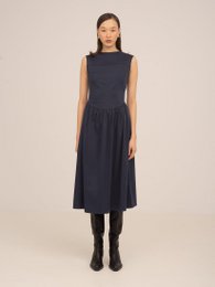 Frame blauwe midi-jurk