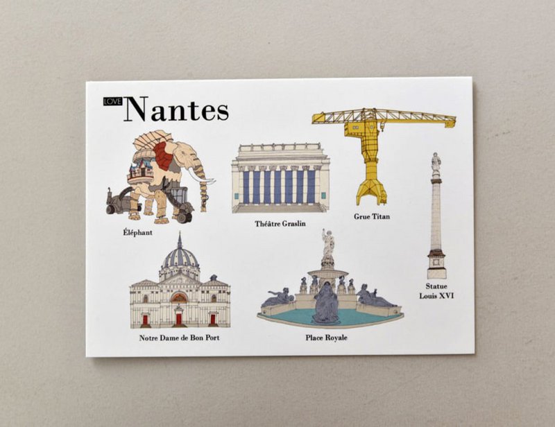 Illustrerede postkort Nantes
