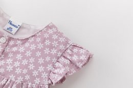 Baby frog with ruffle sleeves and mauve print BGV96542