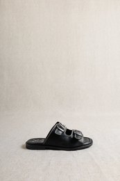 MOSS BLACK – Ciabatte in nappa con doppia fibbia