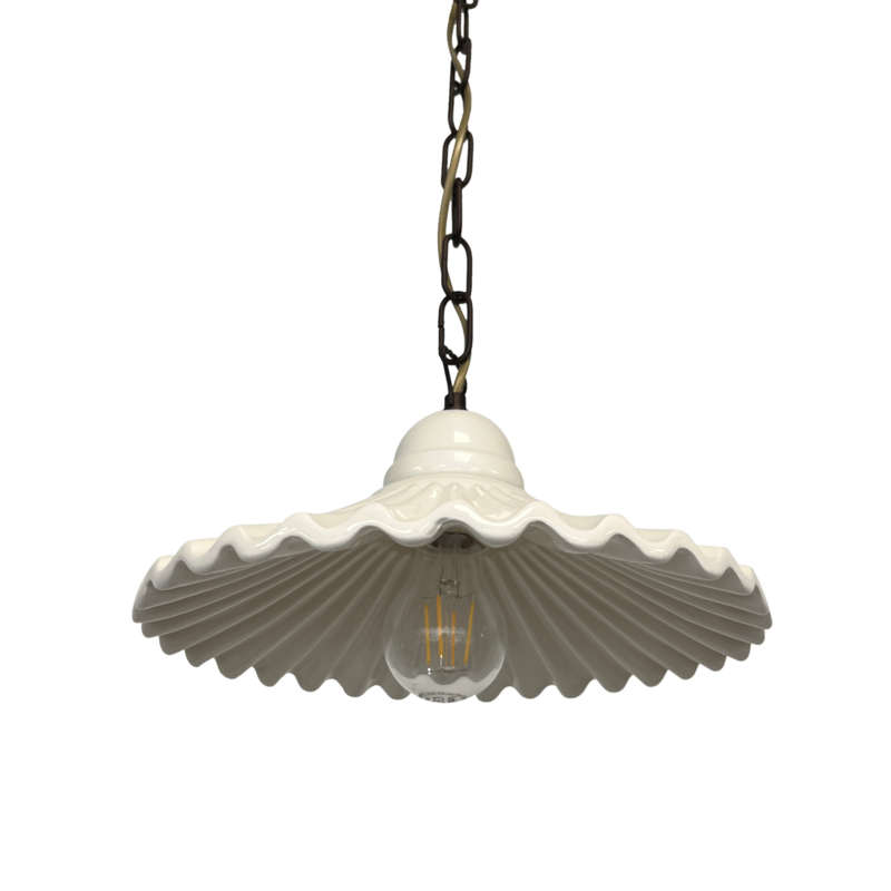 39 cm white pendant chandelier with ceramic chain