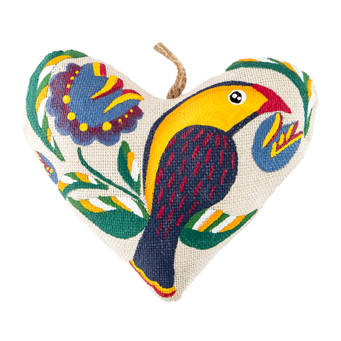 Vanilleherz mit gelbem Vogel