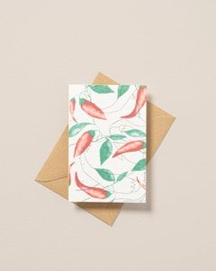 Plantbare ansichtkaart met illustratie van chilipeper
