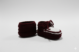 Handgehaakte Babyslofjes Classic Diep Rood- Uniek, Zacht & Hoge Kwaliteit