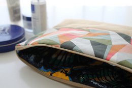 Bolso cremallera triángulos maya beige