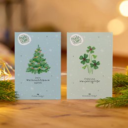 Tray - Weihnachtsbaum 2033 und Silvester-Glücksklee