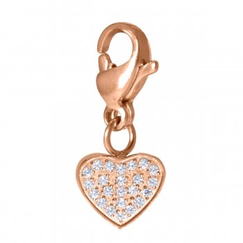 Charm Cosmopolitan hjerte rose i rustfrit stål