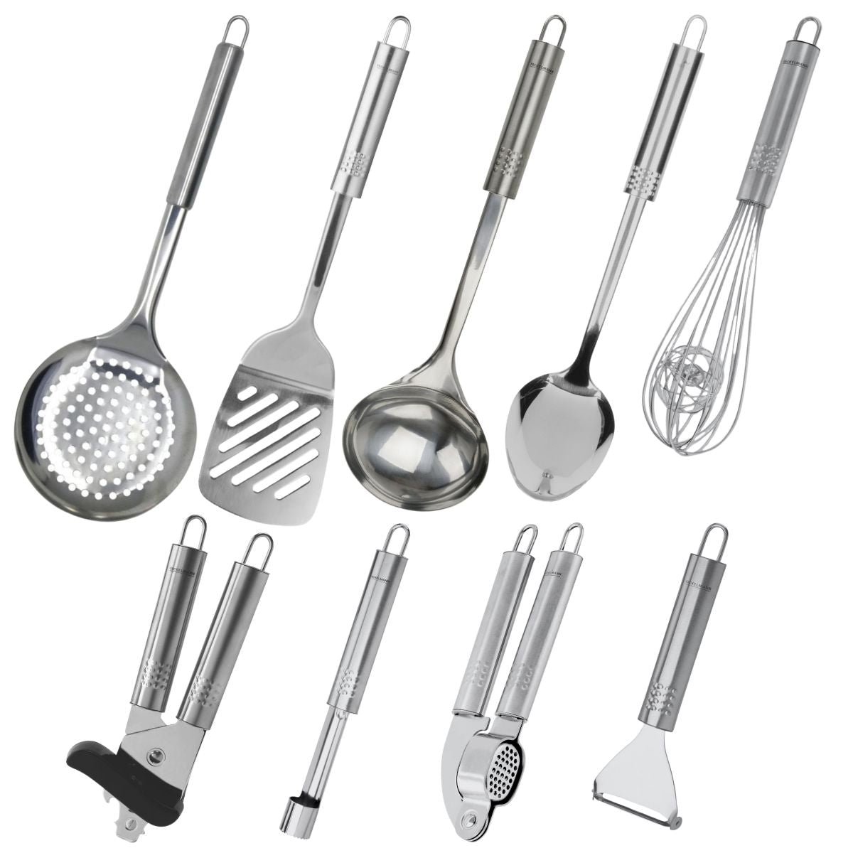 9er Set Fackelmann Oval Edelstahl Küchenutensilien