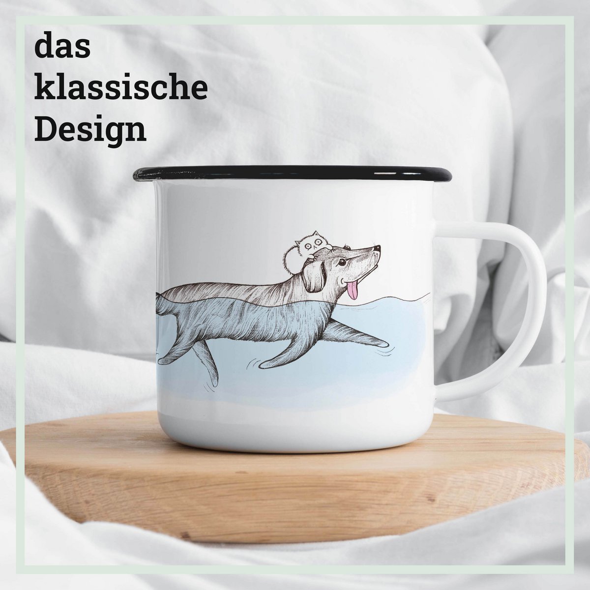 Emailletasse – Der Rettungsschwimmer