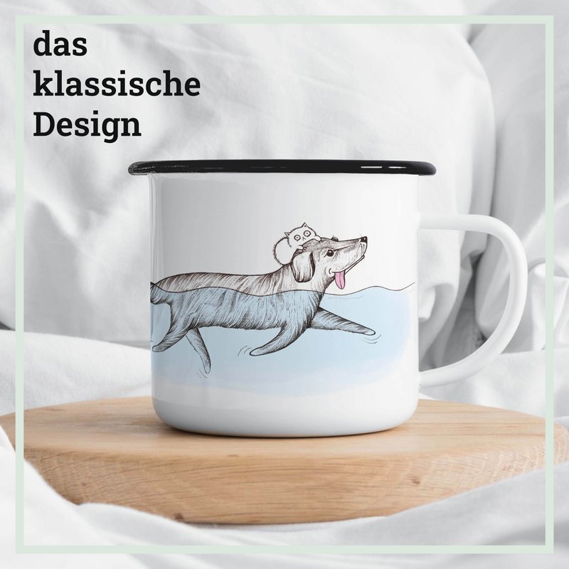 Emailletasse – Der Rettungsschwimmer
