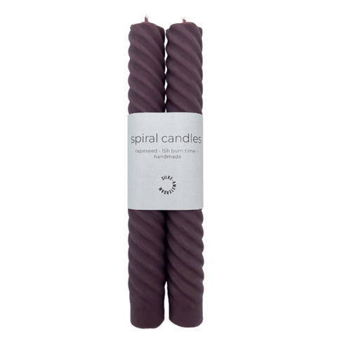 Spiralkegelkerze (Velvet Cherry) | Abendessen Kerze