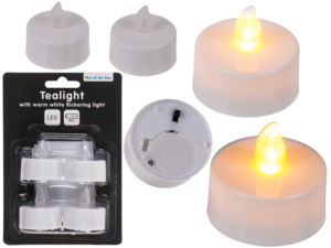 Theelichtje met warmwitte flikkerende LED,