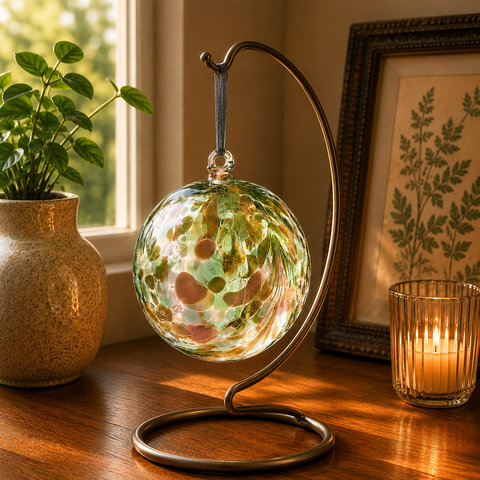 10cm Friendship Ball - Feather Design - Groen